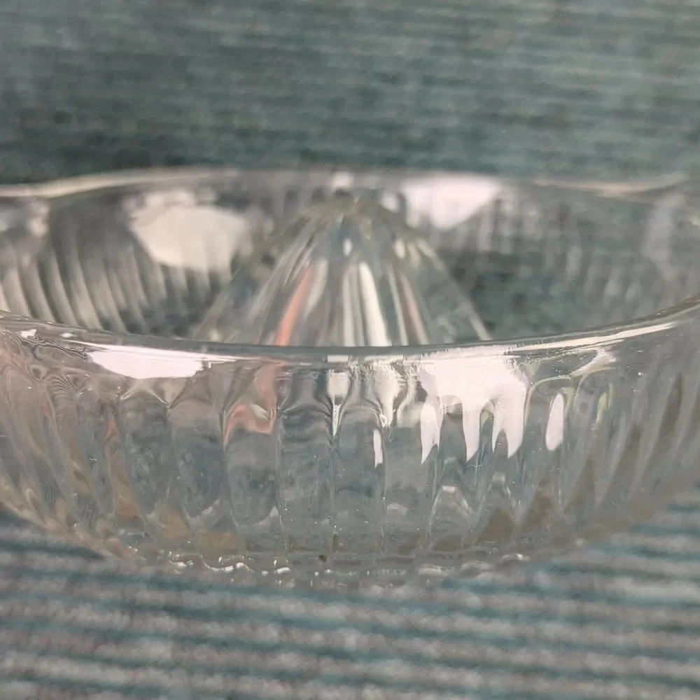 Vintage Glass Citrus Juicer Bowl